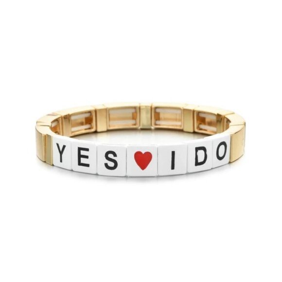 4/$25 Enamel Bracelet Yes I Do Bracelet - Picture 1 of 1